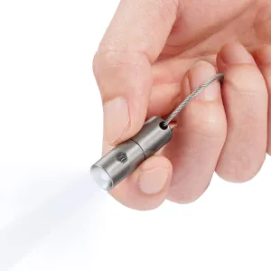 KeyUnity KF00 Titanium Mini Keychain LED Flashlight, 15 Lumens Waterproof Electric Torch Light Handheld Size Single Mode for Camping, Hiking, Climbing, Fishing, Backpacking (KF00 Sandblasted)