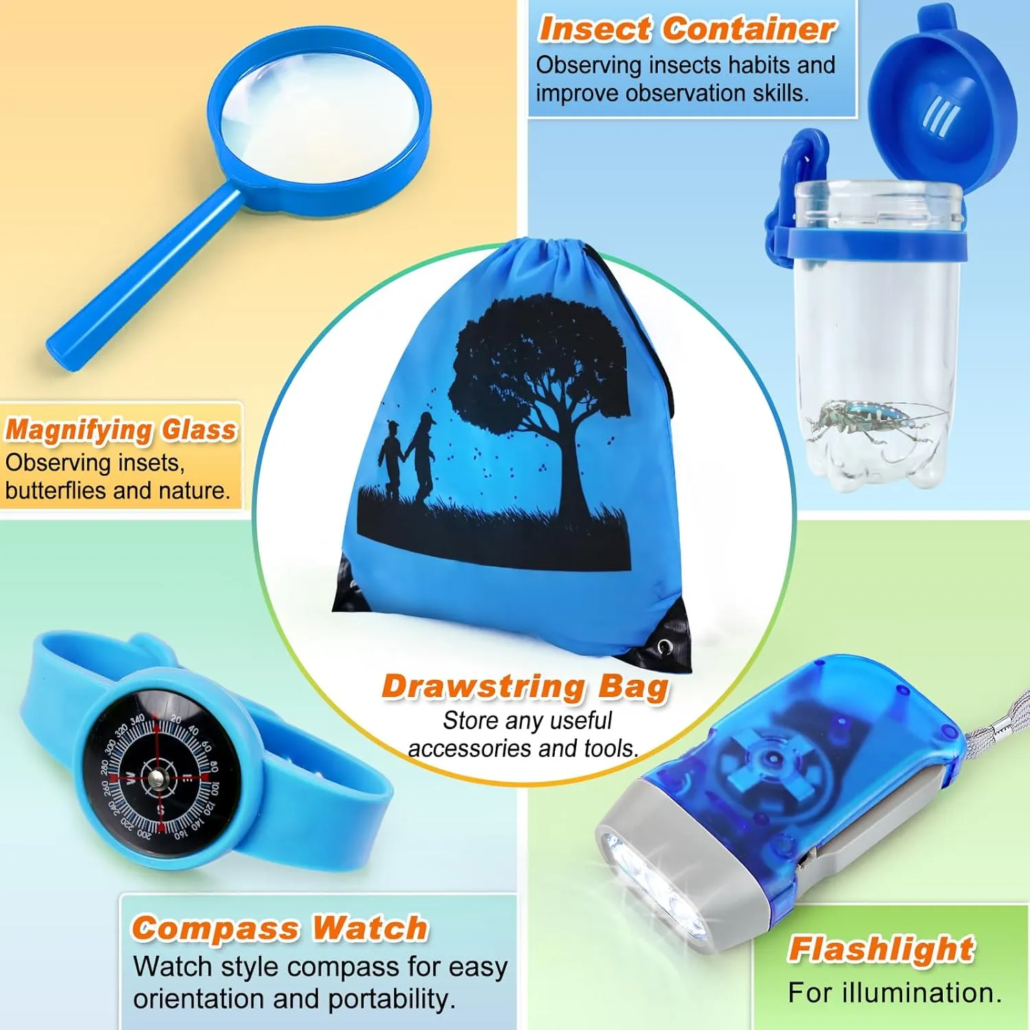 Kids Explorer Kit & Bug Catcher Kit, Kids Camping Gear, Outdoor Exploration Set with Vest & Hat, Backpack, Ideal Outdoor Camping Adventure Toys for Boys Girls