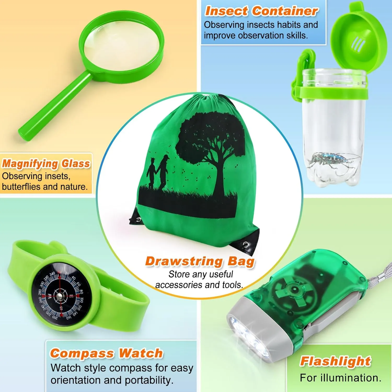 Kids Explorer Kit & Bug Catcher Kit, Kids Camping Gear, Outdoor Exploration Set with Vest & Hat, Backpack, Ideal Outdoor Camping Adventure Toys for Boys Girls