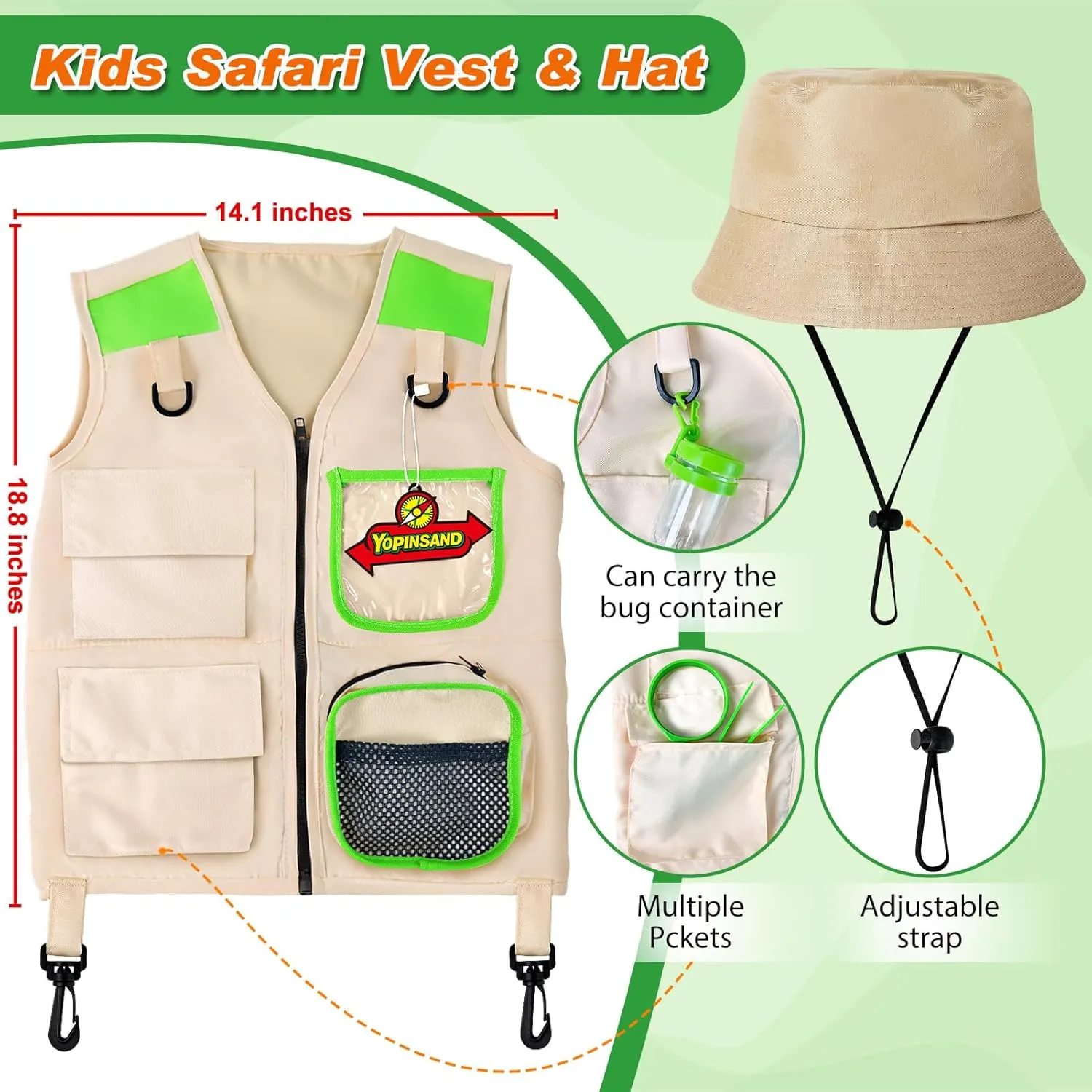 Kids Explorer Kit & Bug Catcher Kit, Kids Camping Gear, Outdoor Exploration Set with Vest & Hat, Backpack, Ideal Outdoor Camping Adventure Toys for Boys Girls