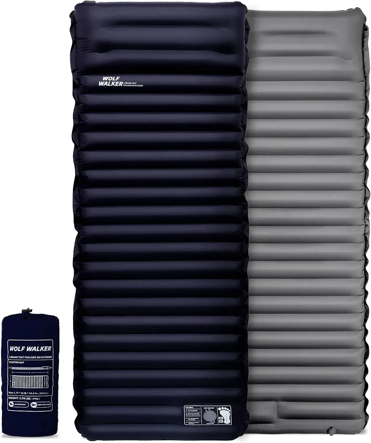 Kilos Gear Camping Inflatable Air Mattress, 4" Thick with Built-in Pump and Pillow