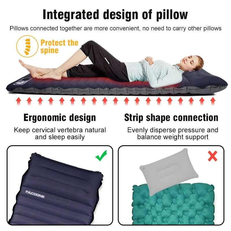 Kilos Gear Camping Inflatable Air Mattress, 4" Thick with Built-in Pump and Pillow