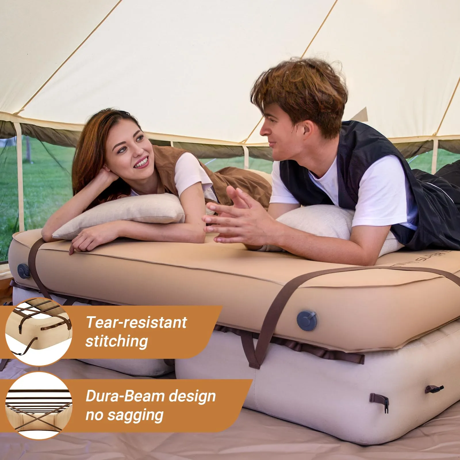 KingCamp Inflatable Camp Bed & Mattress Bundle