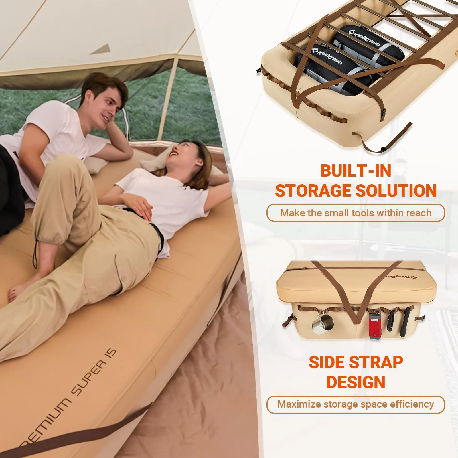 KingCamp Inflatable Camp Bed & Mattress Bundle