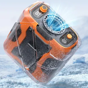 Koonie Portable Waist Clip Fan, Wearable Belt Personal Fan with 100 Levels Speeds, 13500RPM Strong Airflow, Rechargeable Battery Supports 24H Use Time, Cool Clip Under Shirt for Outdoor Jobsite,Orange