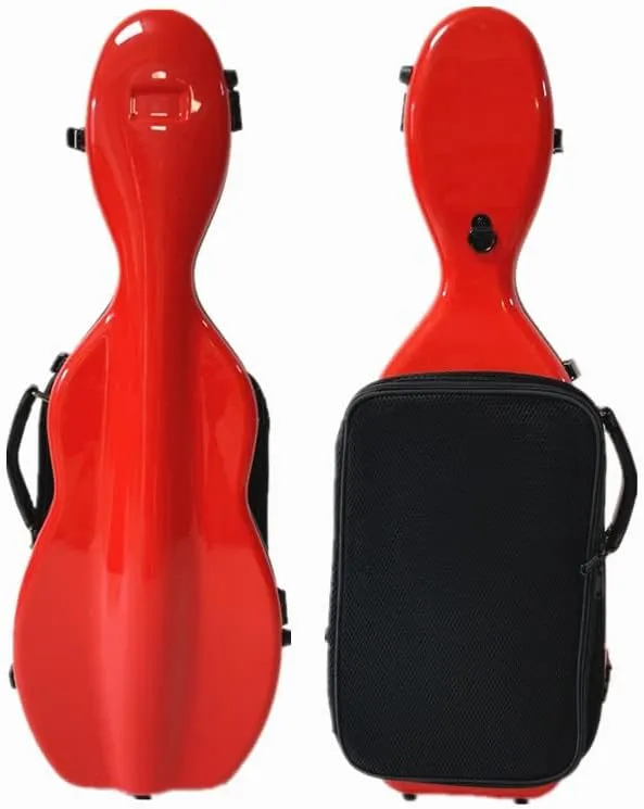 LANDTOM Carbon Fiber 4/4 Full Size and 3/4 Violin Case Violin Backpack With Double Shoulder Straps Pressure-Resistant And Wear-Resistant Air Transportable Violin Case With Music Score Bag (Red)