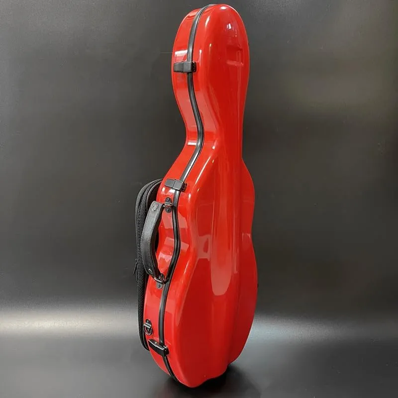 LANDTOM Carbon Fiber 4/4 Full Size and 3/4 Violin Case Violin Backpack With Double Shoulder Straps Pressure-Resistant And Wear-Resistant Air Transportable Violin Case With Music Score Bag (Red)