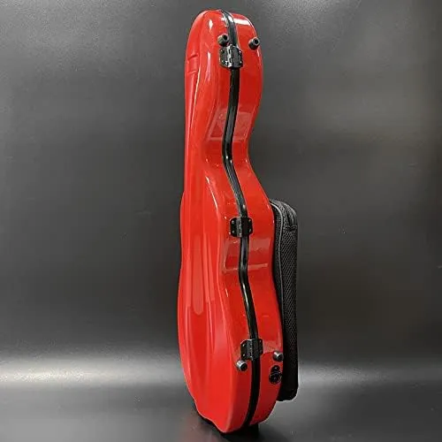 LANDTOM Carbon Fiber 4/4 Full Size and 3/4 Violin Case Violin Backpack With Double Shoulder Straps Pressure-Resistant And Wear-Resistant Air Transportable Violin Case With Music Score Bag (Red)