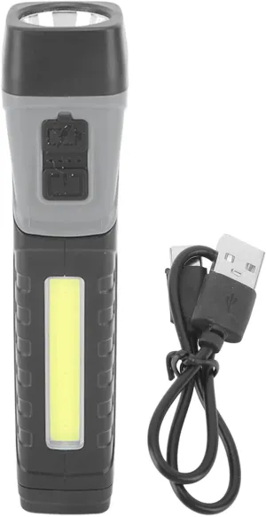 LED COB Flashlight Super Bright Rechargeable Rotatable Multi use Light Outdoor Camping Running Fishing Adventure Portable