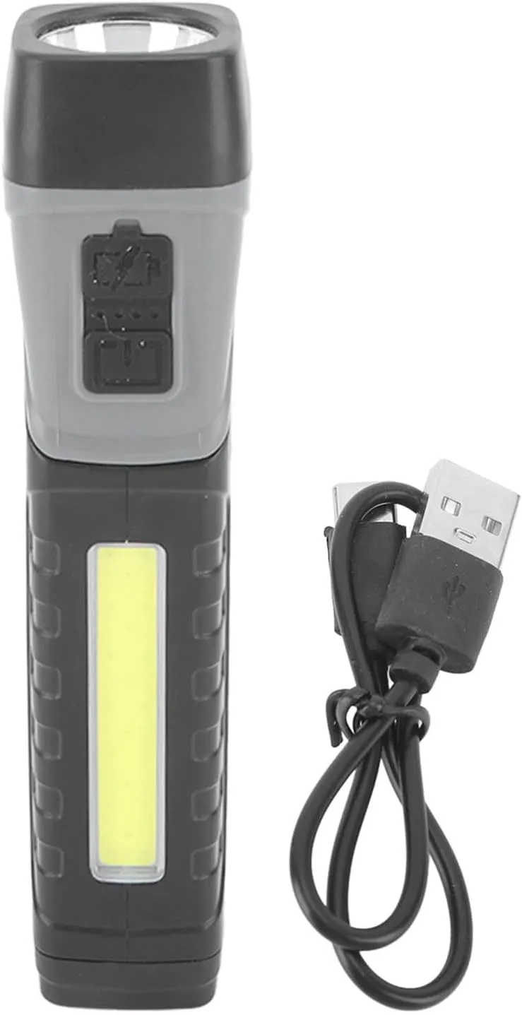 LED COB Flashlight Super Bright Rechargeable Rotatable Multi use Light Outdoor Camping Running Fishing Adventure Portable