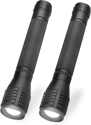 LED Flashlight - 3 Modes, High Lumens,Super Bright, Powerful, Zoomable Handheld Torch Light for Camping Outdoor & Emergency Everyday Use (2-Pack)