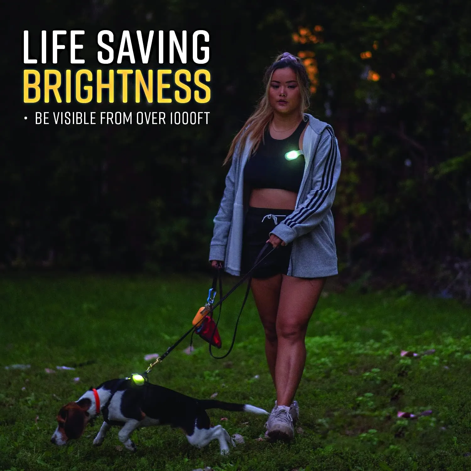 LED Flashlights Clip on Flashlight Night Safely Nursing Night Light Hands Free Strong Magnetic to Grip Clothing with a Keychain Flashlight for Walking Running Sports Outdoor Emergency
