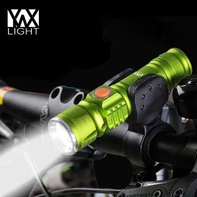 LED Rechargeable USB Flashlights Lighting Inbuilt Lithium Battery 18650 Lanterna Zoomable Bicycle Flashlight For Outdoor Camping