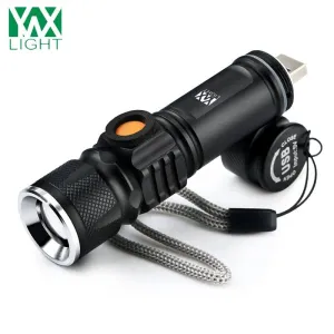 LED Rechargeable USB Flashlights Lighting Inbuilt Lithium Battery 18650 Lanterna Zoomable Bicycle Flashlight For Outdoor Camping