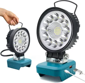LED Work Light 36w 3800lm Flashlight Compatible with Makita 18v Lxt Battery BL1850 BL1850B BL1830 BL1890B, 2Mode Work Light 18v LED Cordless Flashlight Tools Construction Camping Emergency Lights