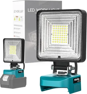 LED Work Light for Makita 18v Battery: MtiolHig 19W 1900Lumens Cordless Battery Powered Work Light for Makita 18v Tools - Flood Lighting with USB & Type-C Charging for Jobsite, Garage, Outdoor Project