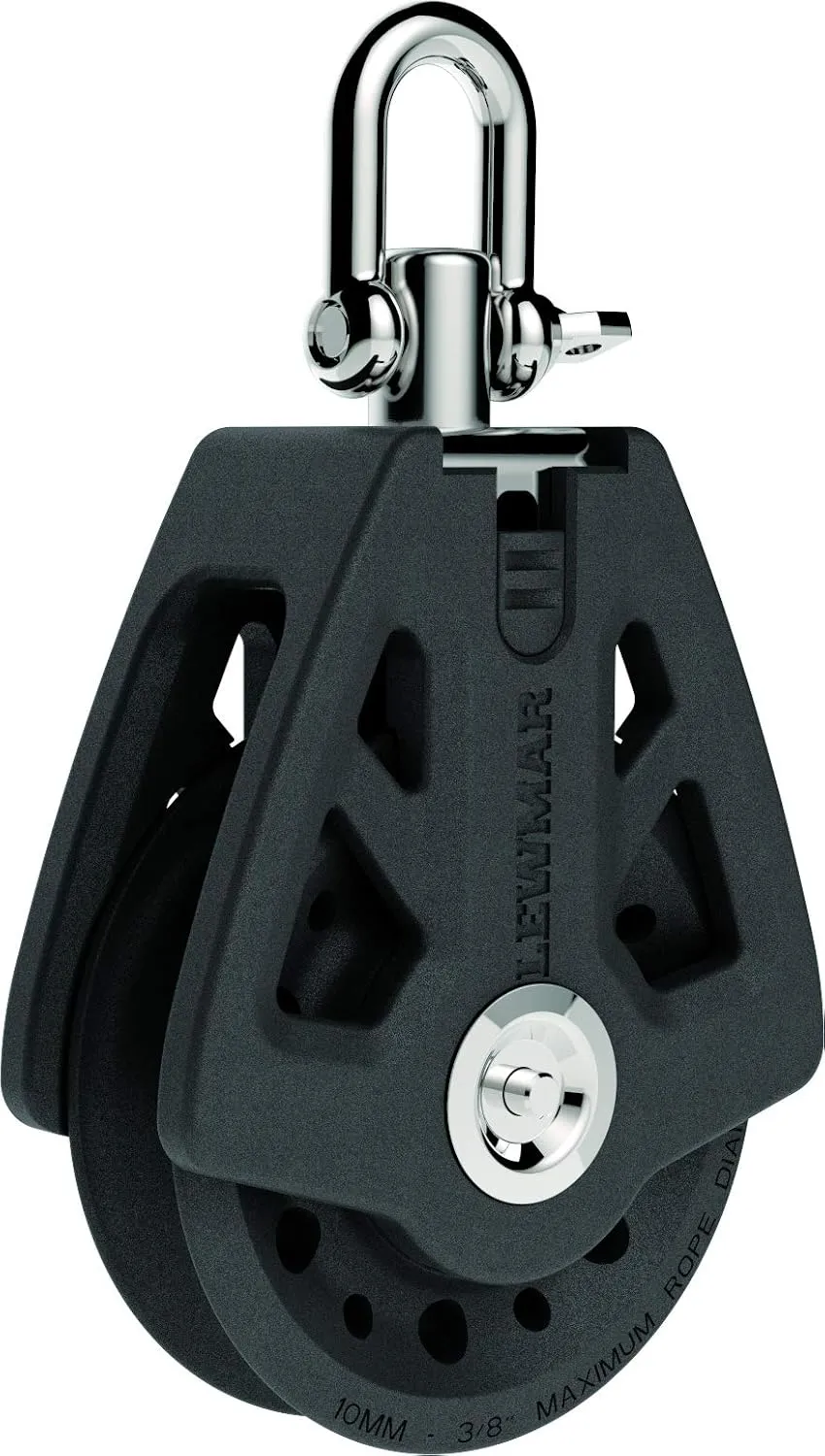 Lewmar 90MM Synchro Block Single – Free-Spin Bearing and self-aligning Head for Smooth Transfer of Power from Deck to sail, Prevents Rope wear, Maximum 9/16" line Size, Safe Working Load 4400 lbs.
