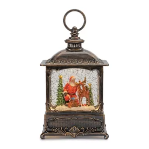 Lighted Water Lantern with Santa and Animals
