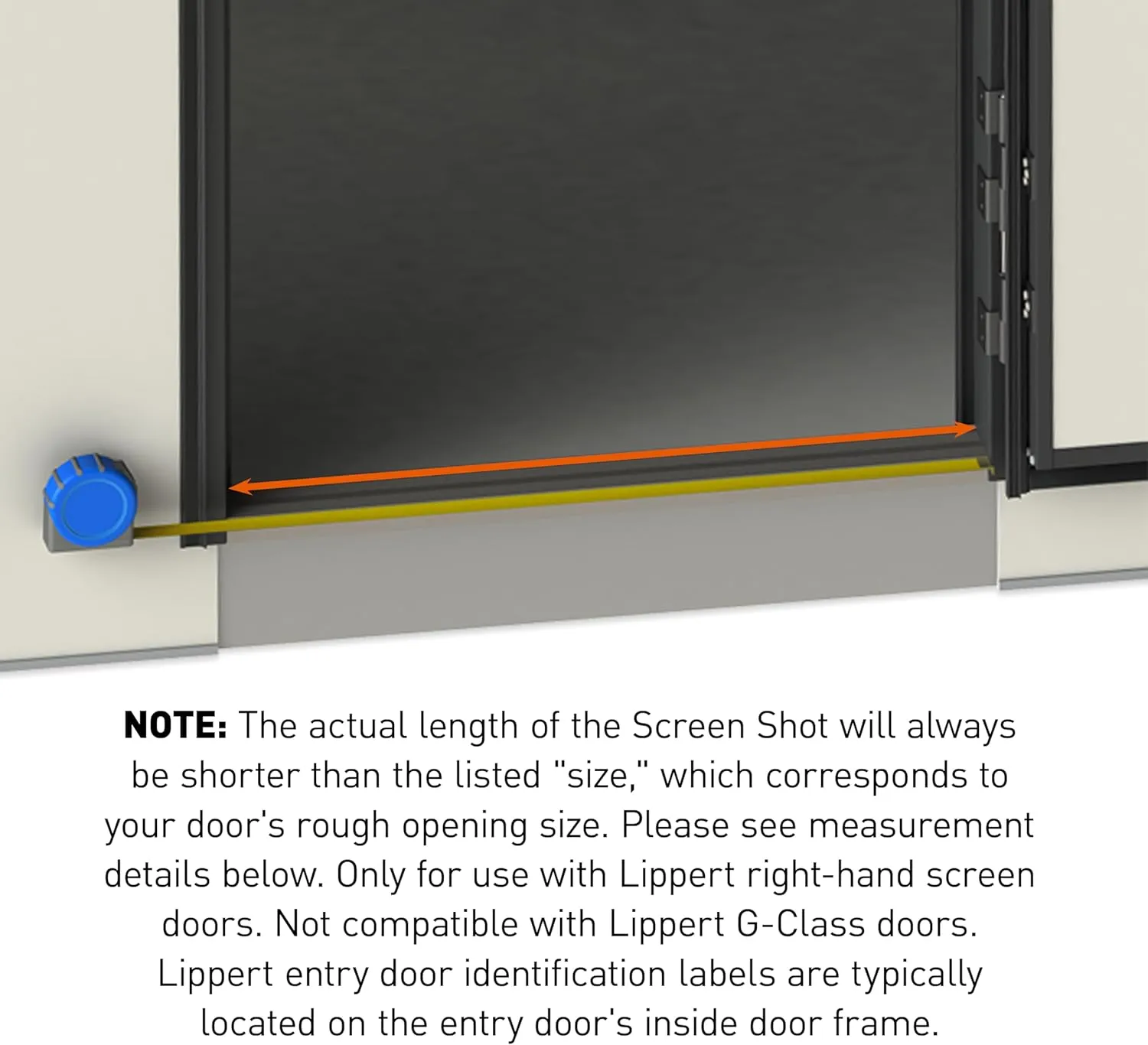 Lippert Screen Shot 22" Automatic RV Screen Door Closer for Pest Protection in 5th Wheels and Travel Trailers, Easy Installation - 730811