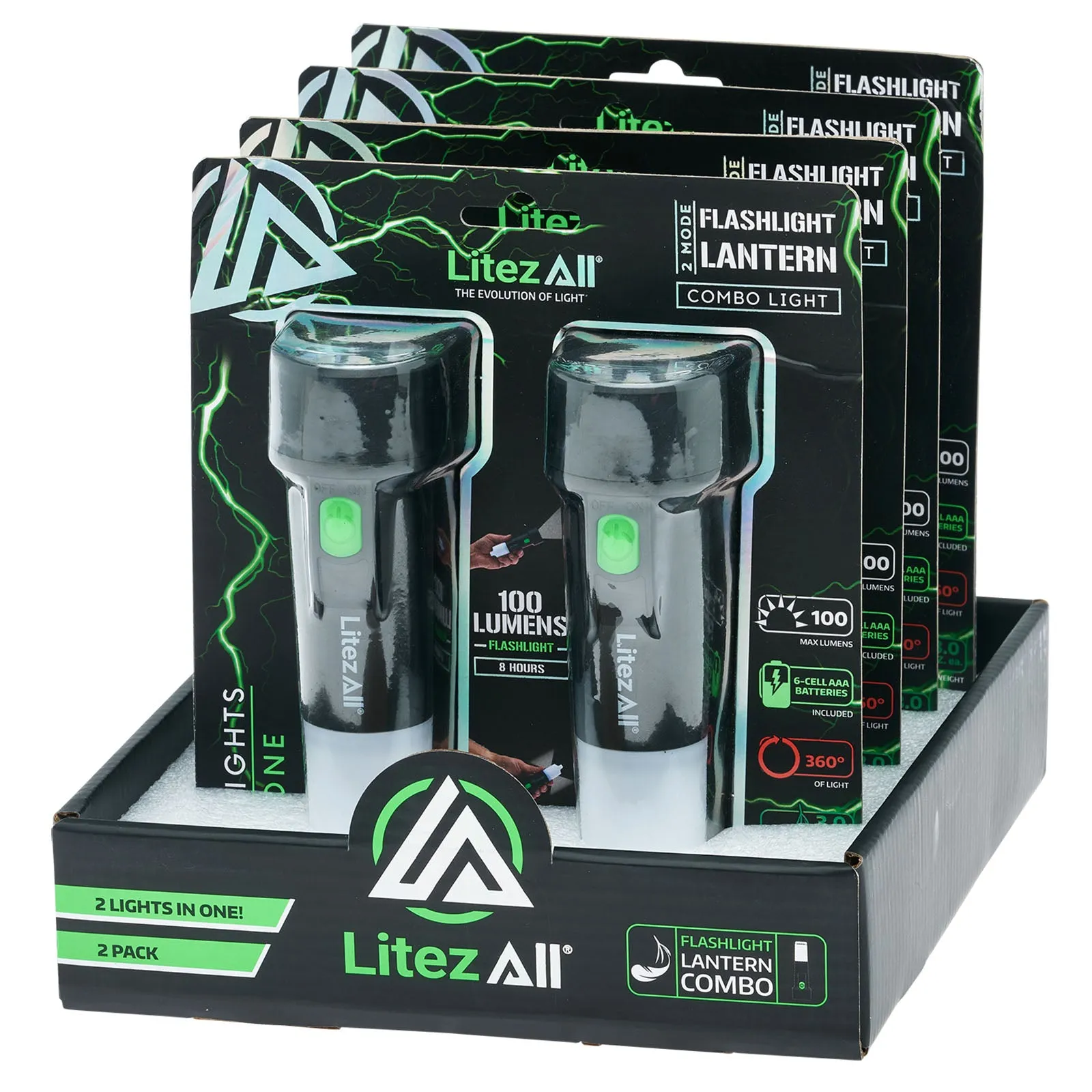 LitezAll Flashlight Lantern 2 Pack