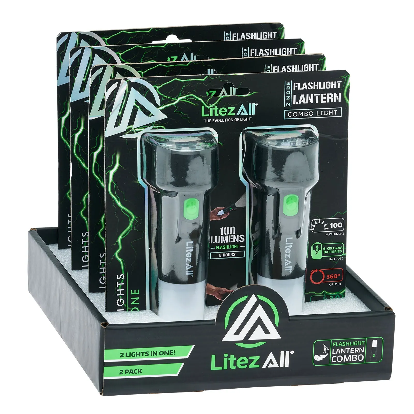 LitezAll Flashlight Lantern 2 Pack