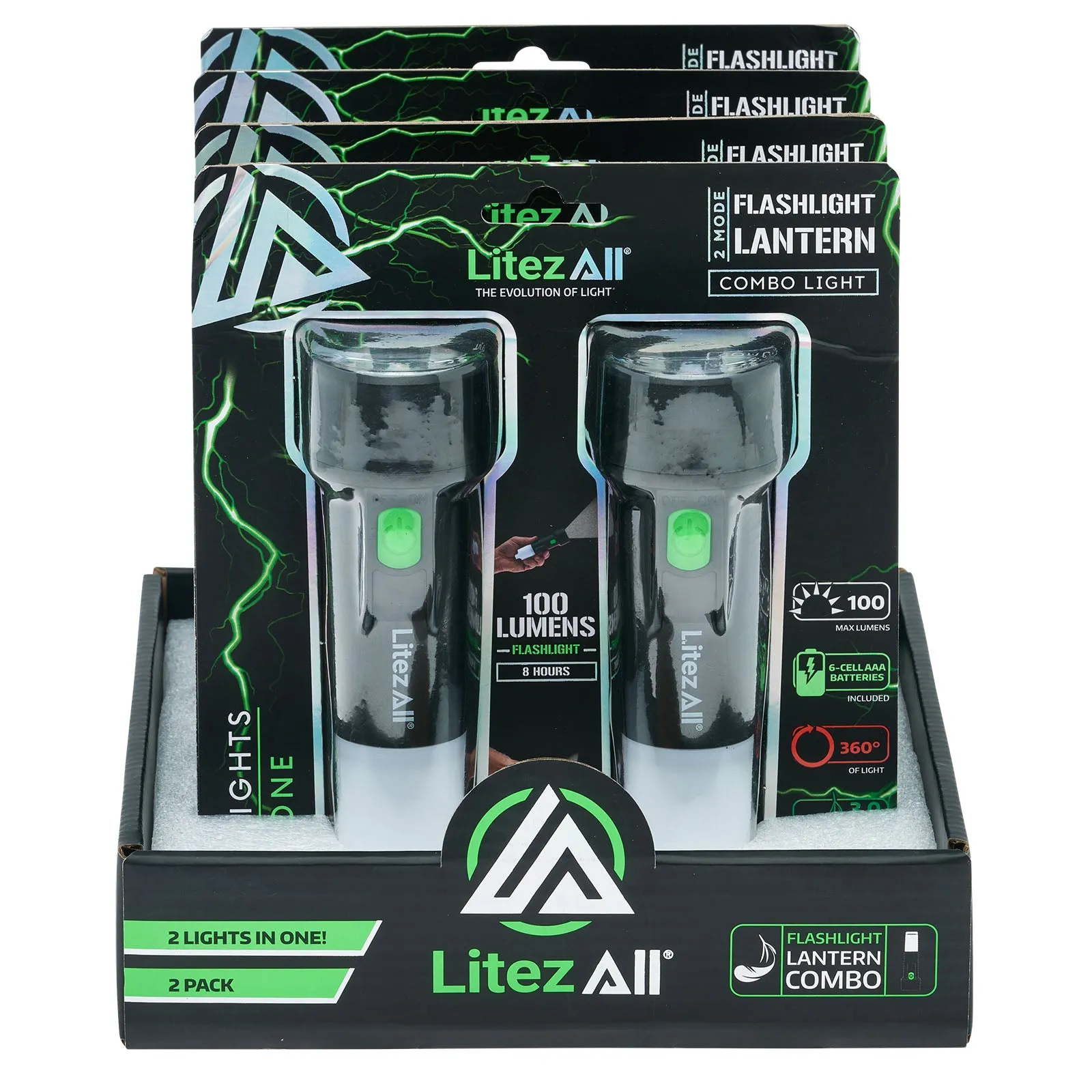LitezAll Flashlight Lantern 2 Pack