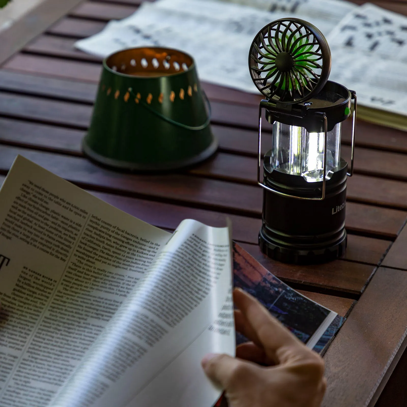 LitezAll Pull Up Lantern with Built-In Fan