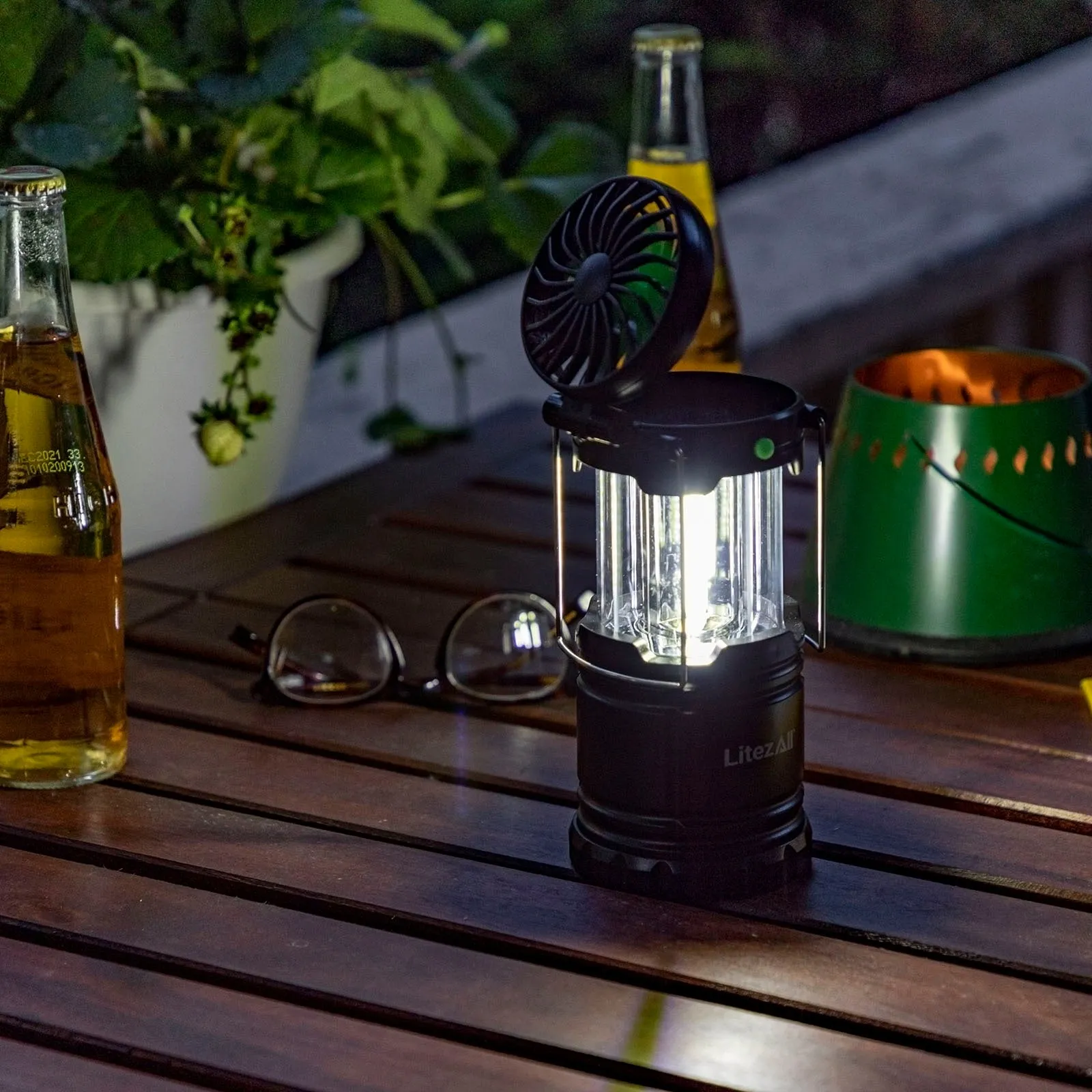 LitezAll Pull Up Lantern with Built-In Fan
