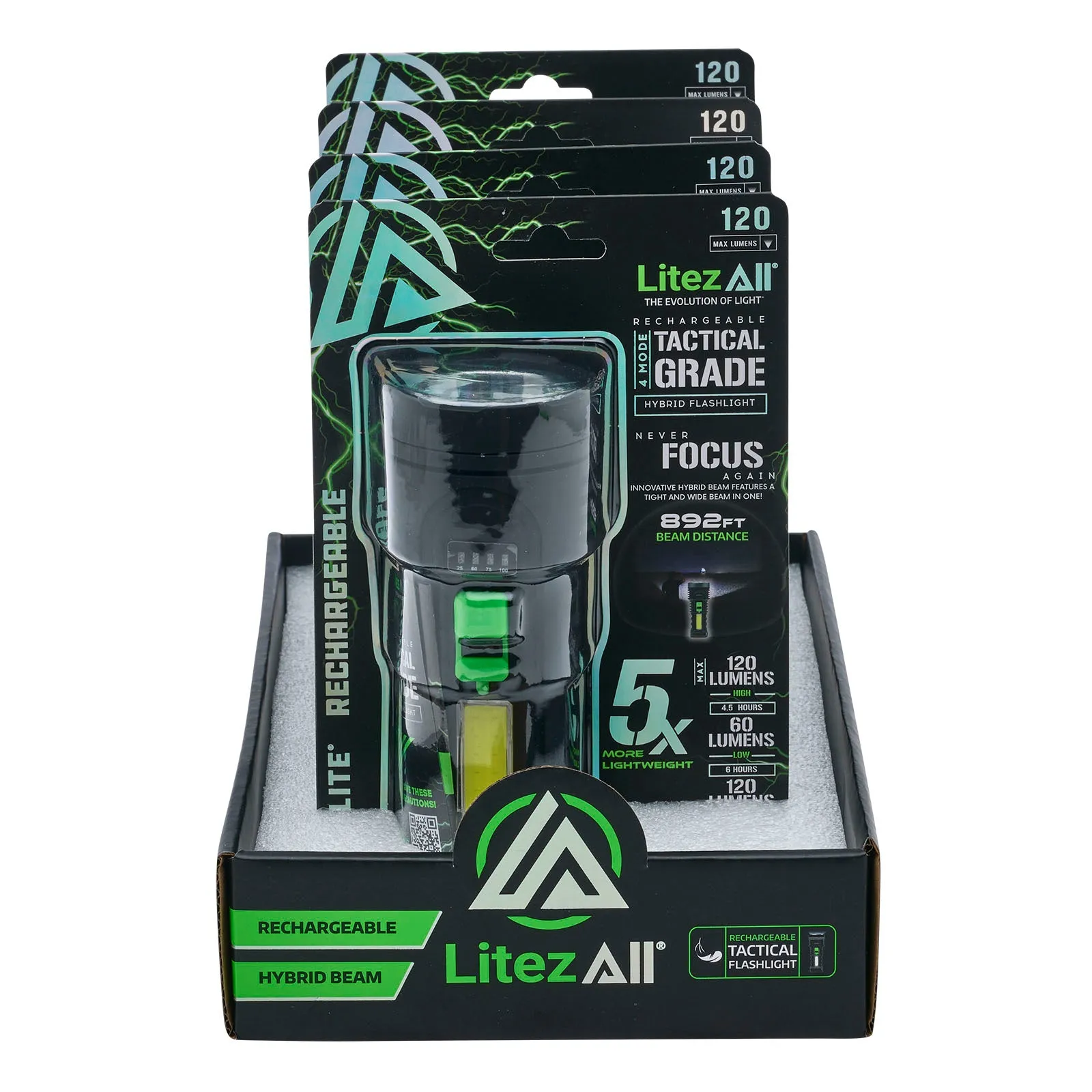 LitezAll Rechargeable Ultac OG Soft Touch Flashlight