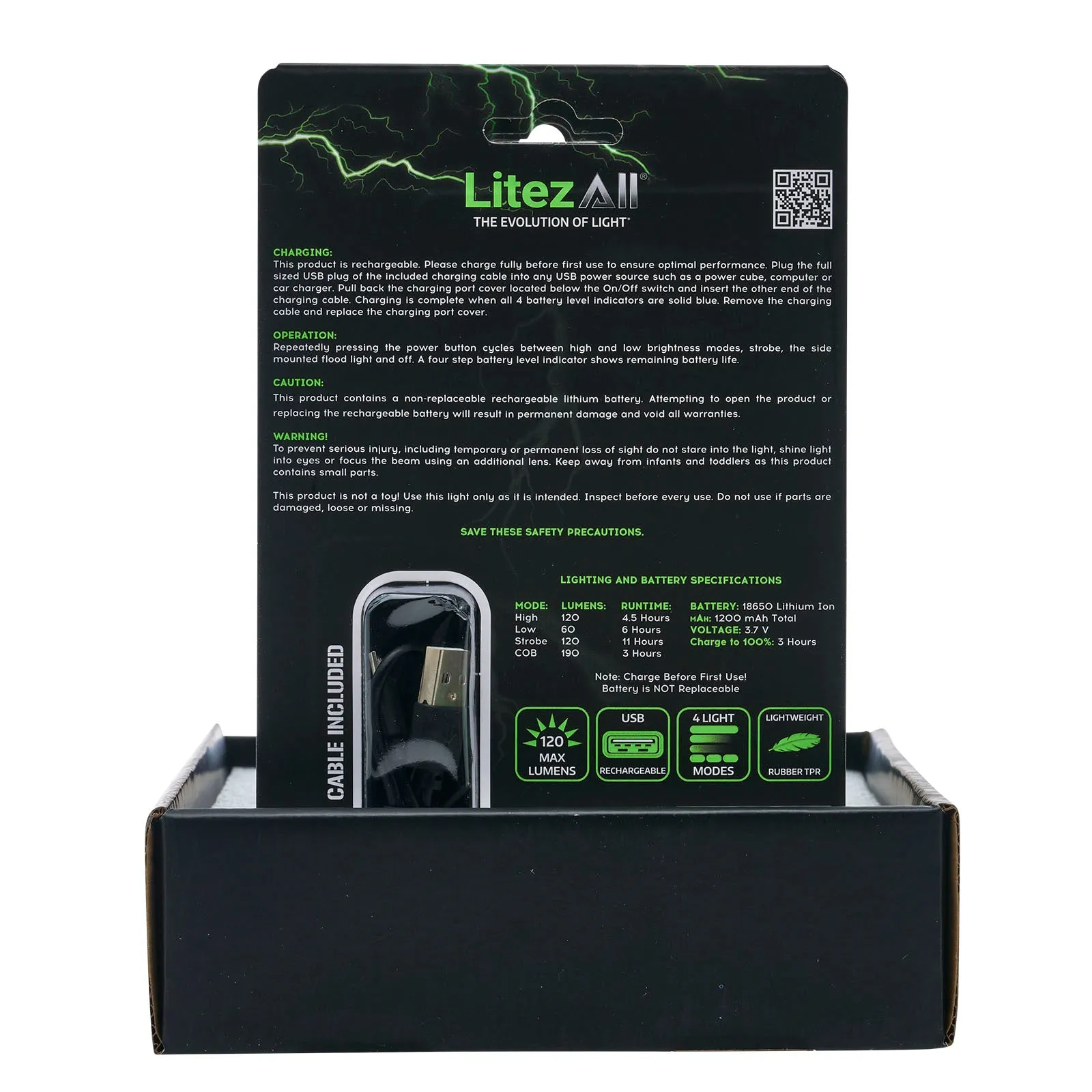 LitezAll Rechargeable Ultac OG Soft Touch Flashlight