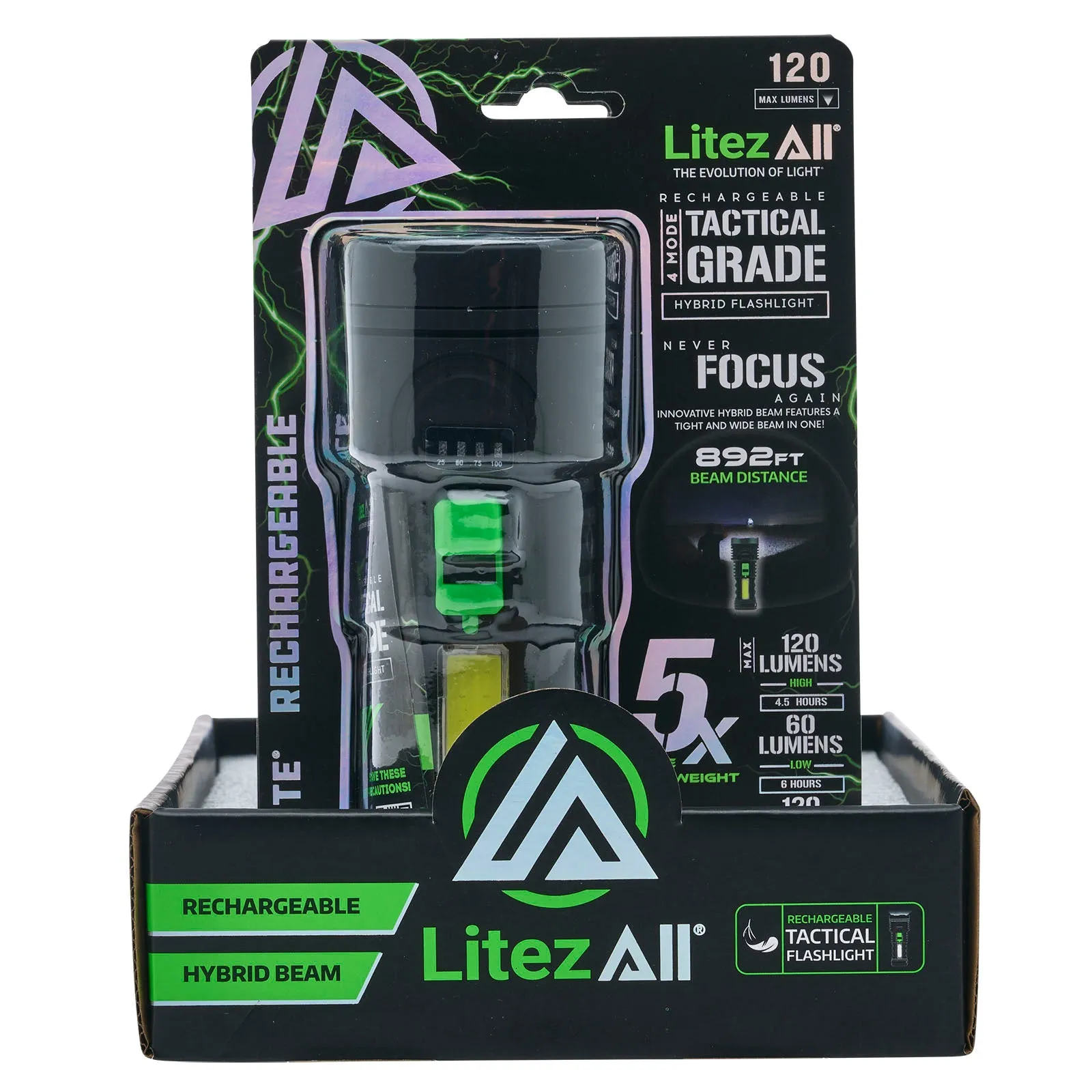 LitezAll Rechargeable Ultac OG Soft Touch Flashlight