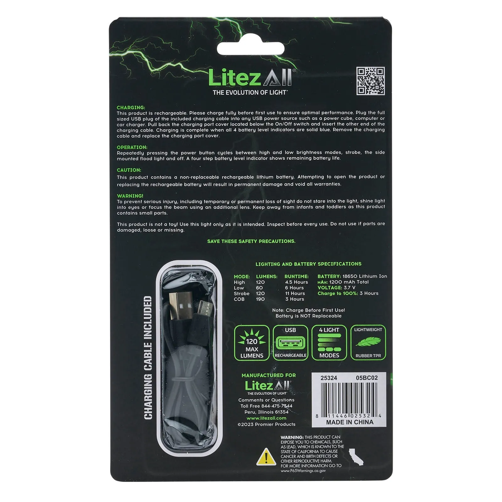 LitezAll Rechargeable Ultac OG Soft Touch Flashlight