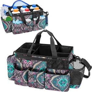 LoDrid Hot Tub Chemical Storage Bag, Pool Chemical Organizer with Handle and Shoulder Strap, Spa Supplies Carry Case for Adults, Totem(Patent Design)