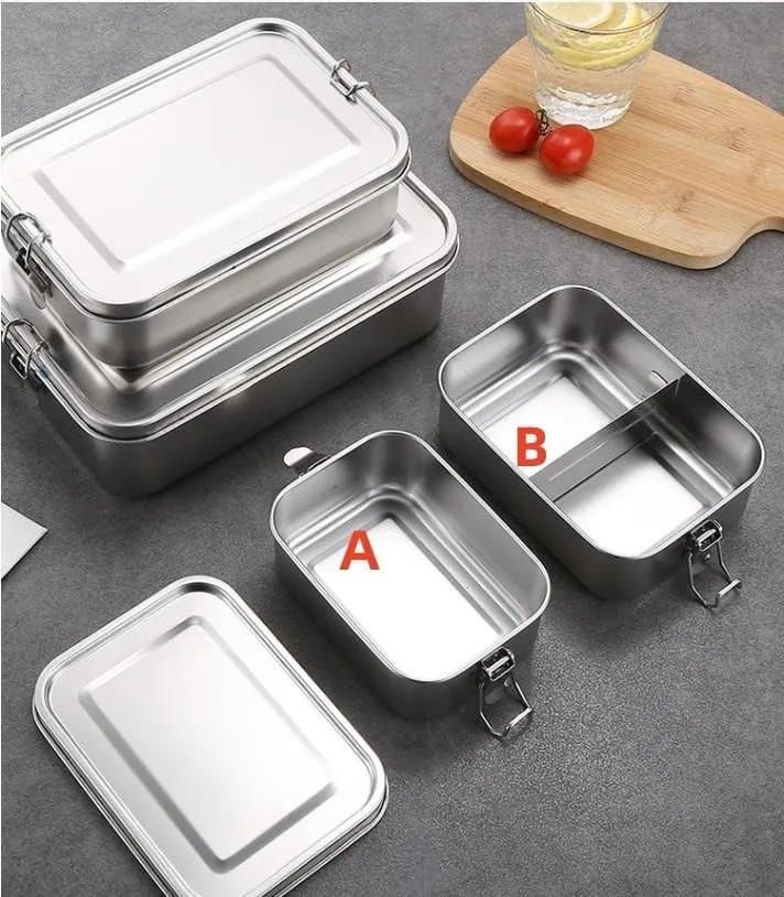 Lunch Box 550ML Camping Portable Square Stainless Steel Lunch Box