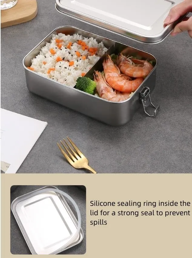 Lunch Box 550ML Camping Portable Square Stainless Steel Lunch Box