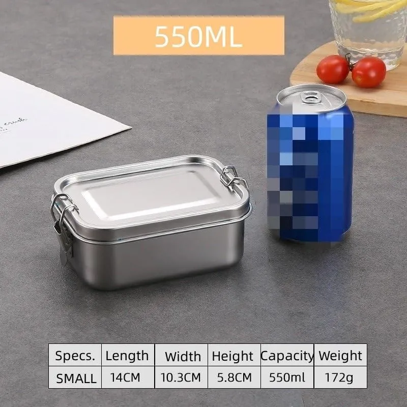 Lunch Box 550ML Camping Portable Square Stainless Steel Lunch Box