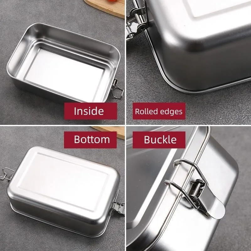 Lunch Box 550ML Camping Portable Square Stainless Steel Lunch Box