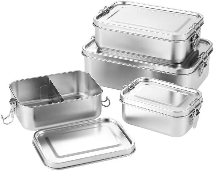Lunch Box 550ML Camping Portable Square Stainless Steel Lunch Box