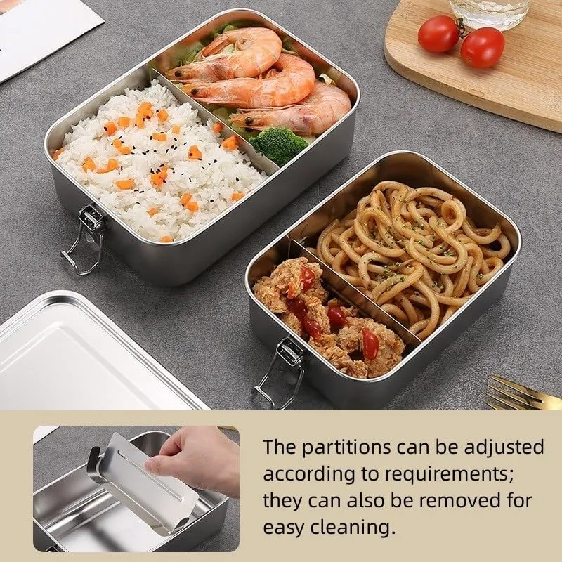 Lunch Box 550ML Camping Portable Square Stainless Steel Lunch Box
