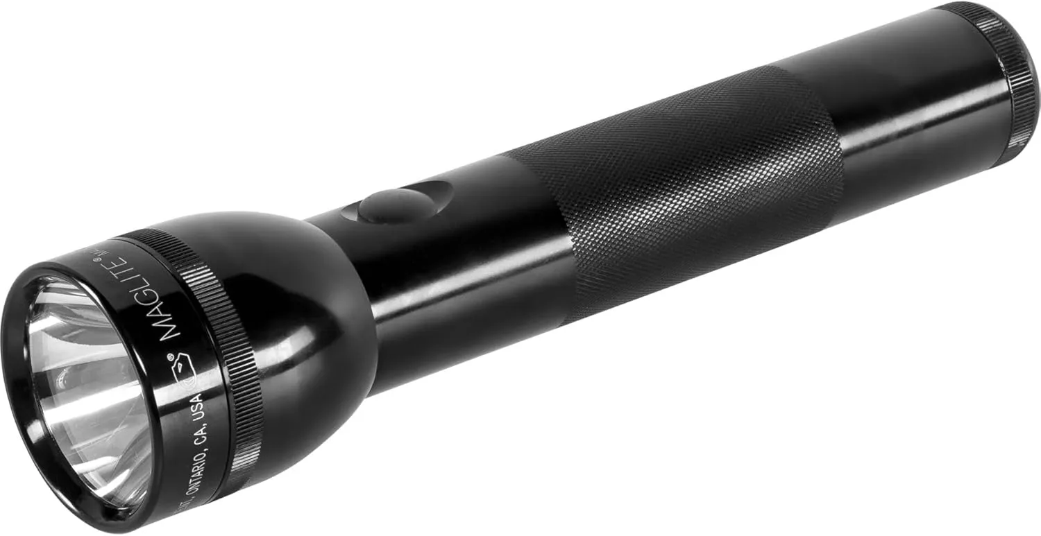 Maglite Heavy-Duty Incandescent 2-Cell D Flashlight in Display Box, Black
