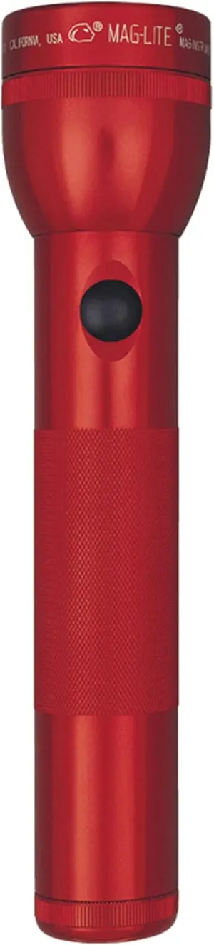 Maglite Heavy-Duty Incandescent 2-Cell D Flashlight in Display Box, Red