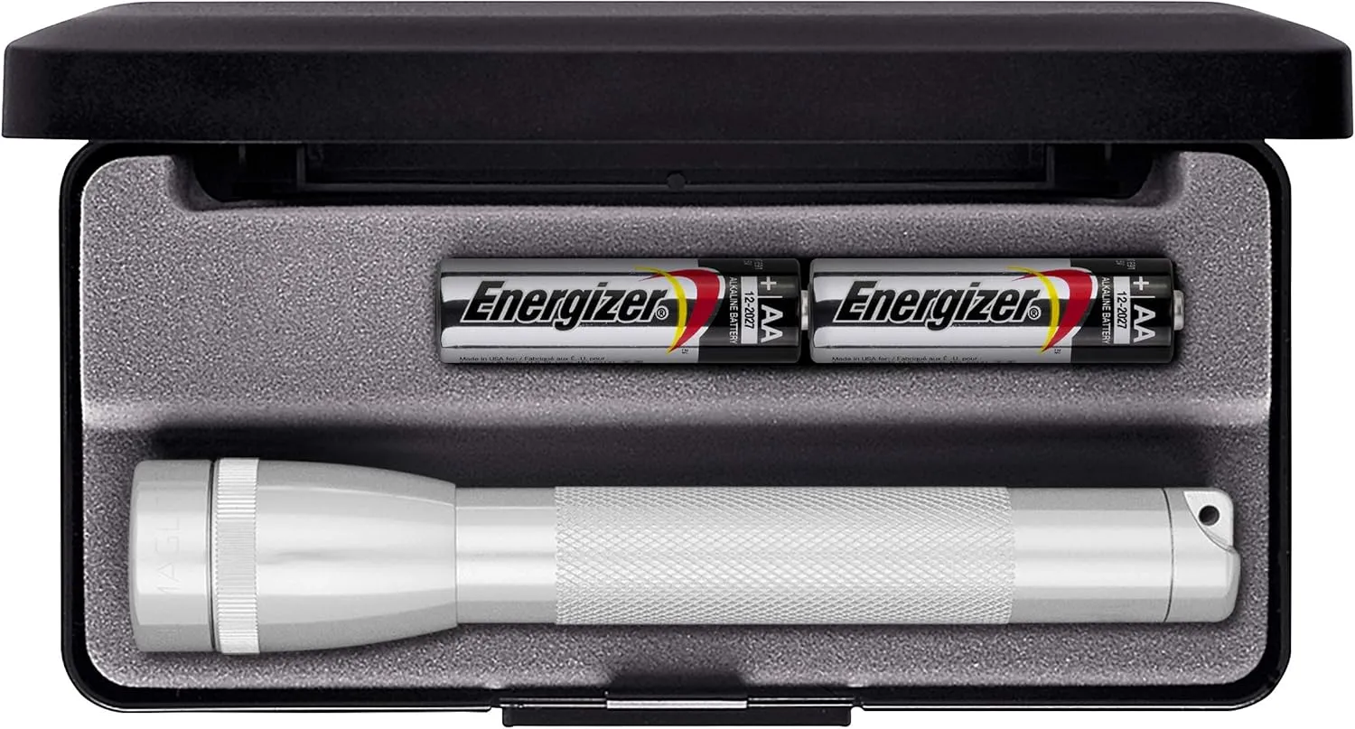Maglite Mini Incandescent 2-Cell AA Flashlight in Presentation Box, Silver