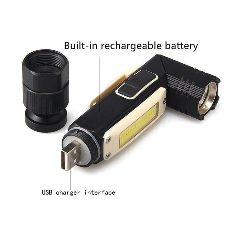 Magnetic Rechargeable Camping Flashlight - Adjustable Portable Outdoor Light