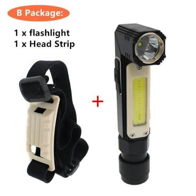 Magnetic Rechargeable Camping Flashlight - Adjustable Portable Outdoor Light
