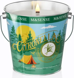 M&SENSE Citronella Candles Outdoor, 220 Hours Burn Natural Citronella Oil Soy Candle for Patio Camping, 41.5oz Large Long Lasting Lemongrass Summer Candles for Indoor Home Scented