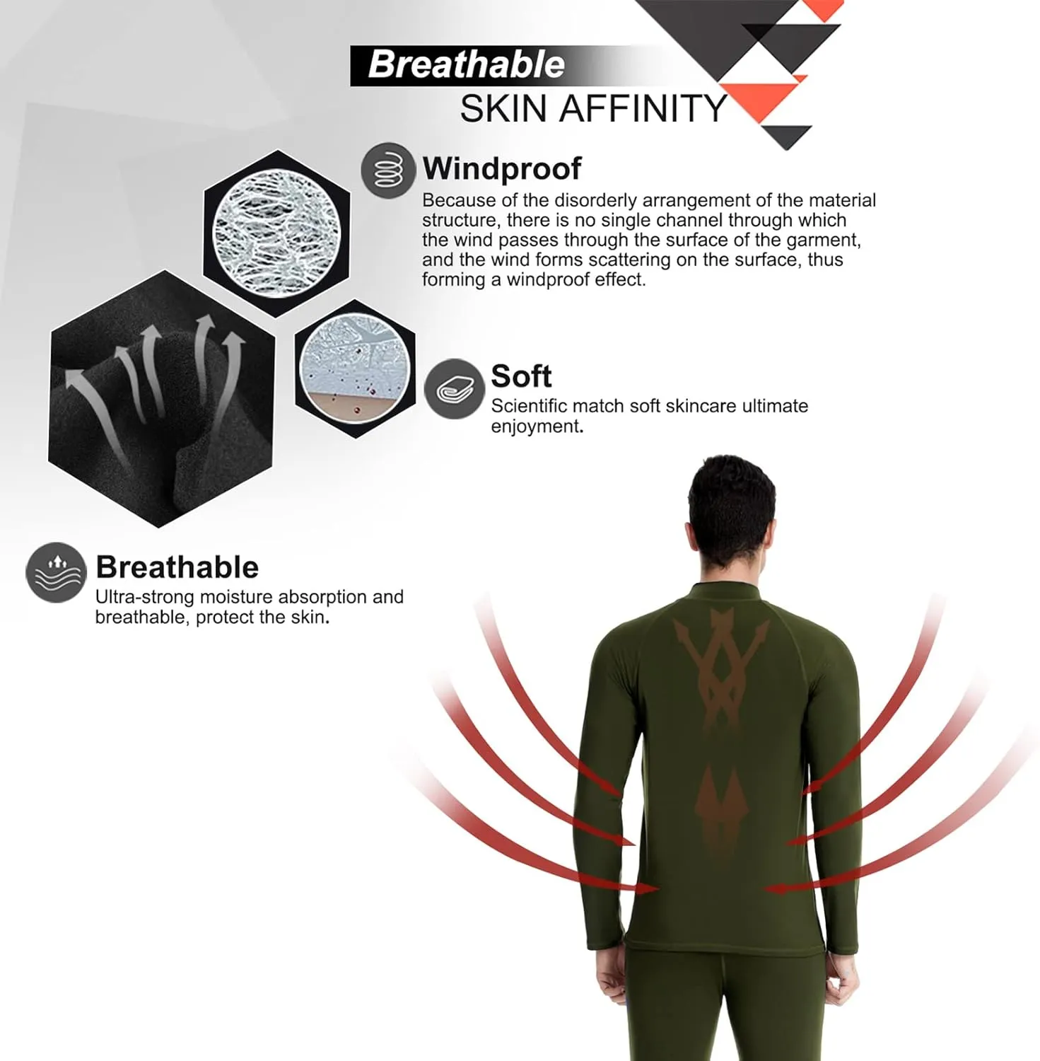 MEETWEE Men's Thermal Underwear Set, Winter Ski Gear Fleece Lined Long Johns Base Layer Warm Top & Bottom for Skiing Black