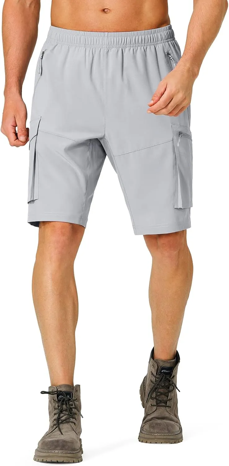 Men's Hiking Cargo Shorts Quick Dry Lightweight Summer Travel Shorts with Zipper Pockets for Camping Fishing Golf