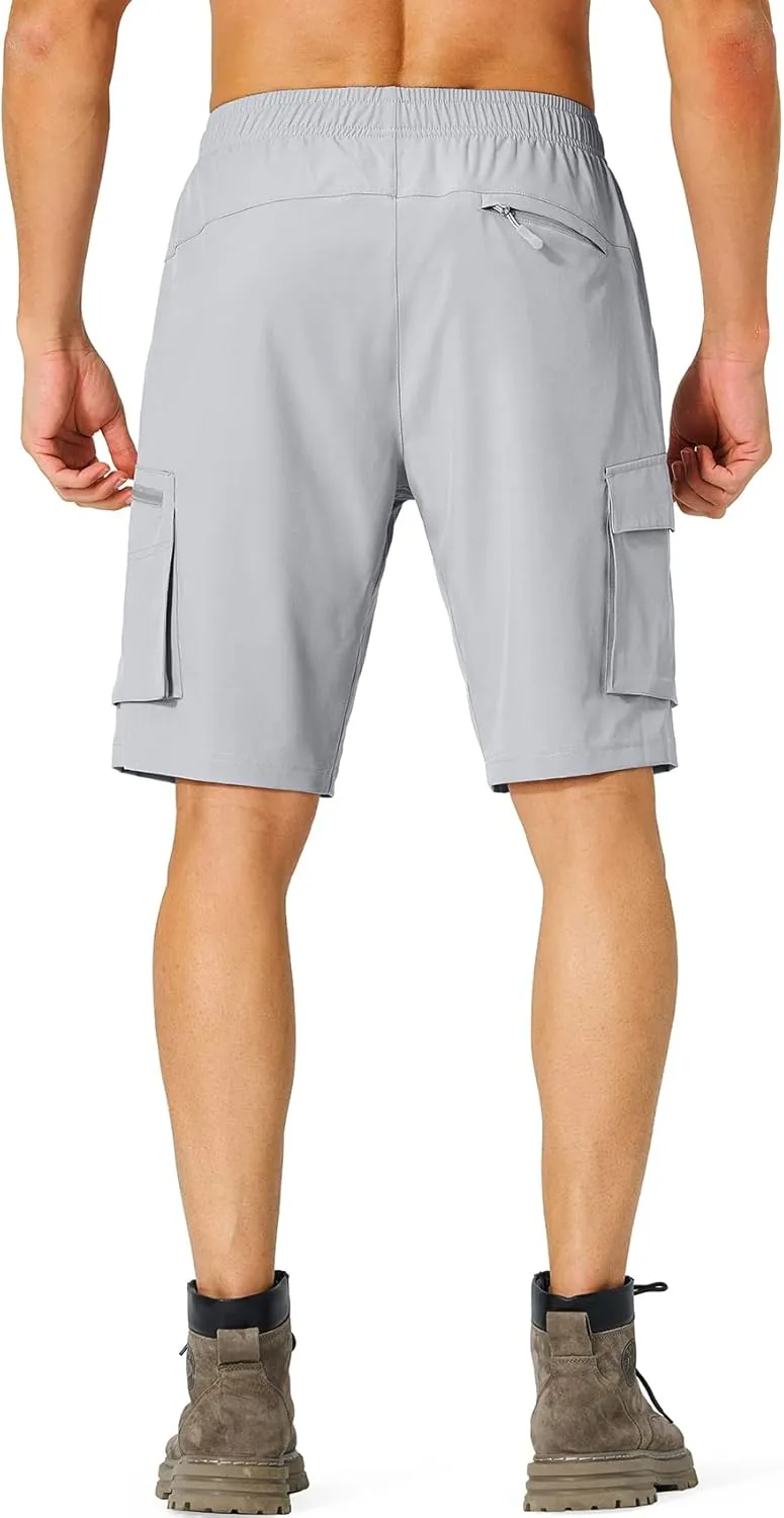 Men's Hiking Cargo Shorts Quick Dry Lightweight Summer Travel Shorts with Zipper Pockets for Camping Fishing Golf
