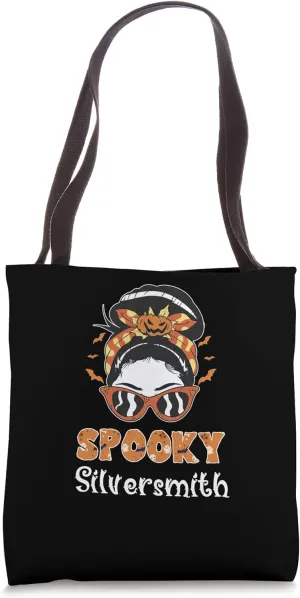 Messy Bun Spooky Silversmith Women Halloween Tote Bag