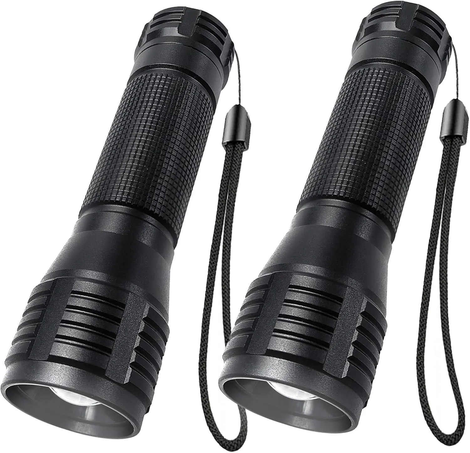 Military Grade LED Flashlight High Lumens, Super Bright Flashlights with 3 Modes, Zoomable Flash Light for Power Outages, Camping and Home Use, 2 Pack